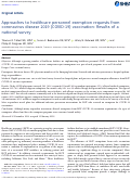 Cover page: Approaches to healthcare personnel exemption requests from coronavirus disease 2019 (COVID-19) vaccination: Results of a national survey