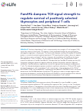 Cover page: Fam49b dampens TCR signal strength to regulate survival of positively selected thymocytes and peripheral T cells.