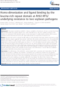 Cover page: Homo-dimerization and ligand binding by the leucine-rich repeat domain at RHG1/RFS2 underlying resistance to two soybean pathogens