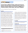 Cover page: Conservation of Native Fishes of the San Francisco Estuary: Considerations for Artificial Propagation of Chinook Salmon, Delta Smelt, and Green Sturgeon