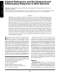 Cover page: Inhaled Fluticasone and the Hormonal and Inflammatory Response to Brief Exercise