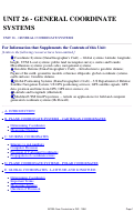 Cover page of Unit 26 - General Coordinate Systems