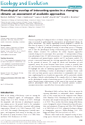 Cover page: Phenological overlap of interacting species in a changing climate: an assessment of available approaches