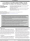 Cover page: A Case Report of Anesthesia-Induced Diffuse Alveolar Hemorrhage Presenting to the Emergency Department