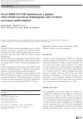 Cover page: Novel KRIT1/CCM1 mutation in a patient with retinal cavernous hemangioma and cerebral cavernous malformation