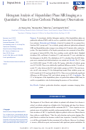 Cover page: Histogram Analysis of Hepatobiliary Phase MR Imaging as a Quantitative Value for Liver Cirrhosis: Preliminary Observations