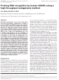 Cover page: Probing RNA recognition by human ADAR2 using a high-throughput mutagenesis method