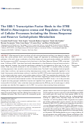 Cover page: The SEB-1 Transcription Factor Binds to the STRE Motif in Neurospora crassa and Regulates a Variety of Cellular Processes Including the Stress Response and Reserve Carbohydrate Metabolism