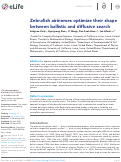 Cover page: Zebrafish airinemes optimize their shape between ballistic and diffusive search