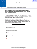 Cover page: Objective and subjective sleep measures are associated with neurocognition in aging adults with and without HIV