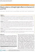 Cover page: Weak evidence of bright light effects on human LH and FSH