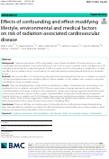 Cover page: Effects of confounding and effect-modifying lifestyle, environmental and medical factors on risk of radiation-associated cardiovascular disease.