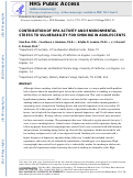 Cover page: Contribution of Hypothalamic–Pituitary–Adrenal Activity and Environmental Stress to Vulnerability for Smoking in Adolescents