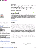 Cover page: Attitudes and perceptions of next-of-kin/loved ones toward end-of-life HIV cure-related research: A qualitative focus group study in Southern California