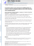 Cover page: Consistent Condom Use by Married and Cohabiting Female Sex Workers in India: Investigating Relational Norms with Commercial Versus Intimate Partners