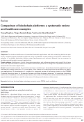 Cover page: Comparison of blockchain platforms: a systematic review and healthcare examples