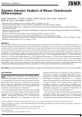 Cover page: Systems genetics analysis of mouse chondrocyte differentiation
