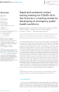 Cover page: Rapid and sustained contact tracing training for COVID-19 in San Francisco: a training model for developing an emergency public health workforce.