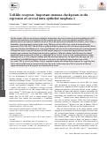 Cover page: Toll‐like receptors: Important immune checkpoints in the regression of cervical intra‐epithelial neoplasia 2