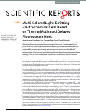 Cover page: Multi-Colored Light-Emitting Electrochemical Cells Based on Thermal Activated Delayed Fluorescence Host