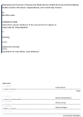 Cover page: Examining the Provision of Sexual and Reproductive Health Services at School-Based Health Centers: Structural, Organizational, and Community Factors