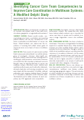 Cover page: Identifying Cancer Care Team Competencies to Improve Care Coordination in Multiteam Systems: A Modified Delphi Study.