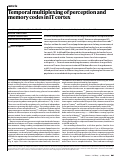 Cover page: Temporal multiplexing of perception and memory codes in IT cortex.