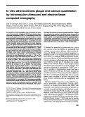Cover page: In vitro atherosclerotic plaque and calcium quantitation by intravascular ultrasound and electron-beam computed tomography