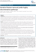 Cover page: Iterative feature removal yields highly discriminative pathways