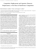 Cover page: Competitive Displacement and Agonistic Character Displacement, or the Ghost of Interference Competition