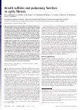 Cover page: Breath sulfides and pulmonary function in cystic fibrosis