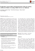 Cover page: Postpartum Contraception and Interpregnancy Intervals Among Adolescent Mothers Accessing Public Services in California