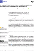 Cover page: Leveraging Walnut Somatic Embryos as a Biomanufacturing Platform for Recombinant Proteins and Metabolites.