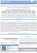 Cover page: Comparing the performance of two social risk screening tools in a vulnerable subpopulation.