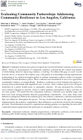 Cover page: Evaluating Community Partnerships Addressing Community Resilience in Los Angeles, California.