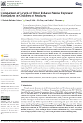 Cover page: Comparison of Levels of Three Tobacco Smoke Exposure Biomarkers in Children of Smokers