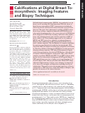 Cover page: Calcifications at Digital Breast Tomosynthesis: Imaging Features and Biopsy Techniques.