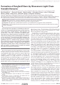 Cover page: Formation of Amyloid Fibers by Monomeric Light Chain Variable Domains*