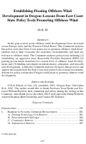 Cover page: Establishing Floating Offshore Wind Development in Oregon: Lessons From East Coast State Policy Tools Promoting Offshore Wind