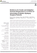 Cover page: Evidence for Innate and Adaptive Immune Responses in a Cohort of Intractable Pediatric Epilepsy Surgery Patients