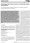 Cover page: A Fiber‐Based 3D Lithium Host for Lean Electrolyte Lithium Metal Batteries