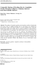 Cover page: Conspecific Sharing of Breeding Sites by Anopheline Female Mosquitoes (Diptera: Culicidae) Inferred from Microsatellite Markers