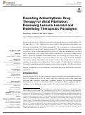 Cover page: Revisiting Antiarrhythmic Drug Therapy for Atrial Fibrillation: Reviewing Lessons Learned and Redefining Therapeutic Paradigms