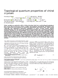 Cover page: Topological quantum properties of chiral crystals