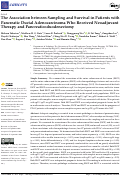 Cover page: The Association between Sampling and Survival in Patients with Pancreatic Ductal Adenocarcinoma Who Received Neoadjuvant Therapy and Pancreaticoduodenectomy.