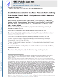 Cover page: Quantitative Assessment of Non-Pelvic Pressure Pain Sensitivity in Urological Chronic Pelvic Pain Syndrome