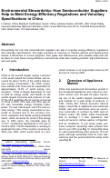 Cover page: Environmental Stewardship: How Semiconductor Suppliers Help to Meet Energy-Efficiency 
Regulations and Voluntary Specifications in China