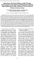 Cover page: Infection of Citrus Plants with Virions
Generated in Nicotiana benthamiana Plants Agroinfiltrated with a Binary Vector Based Citrus tristeza virus