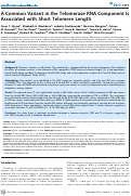 Cover page: A Common Variant in the Telomerase RNA Component Is Associated with Short Telomere Length