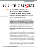 Cover page: Bi-directional coupling in strain-mediated multiferroic heterostructures with magnetic domains and domain wall motion.